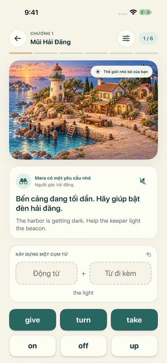 Ghép các từ. Làm sống động khung cảnh.