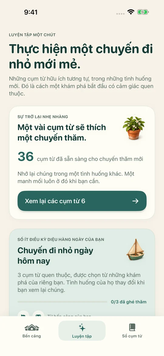 Cùng một cụm từ. Tình huống mới.